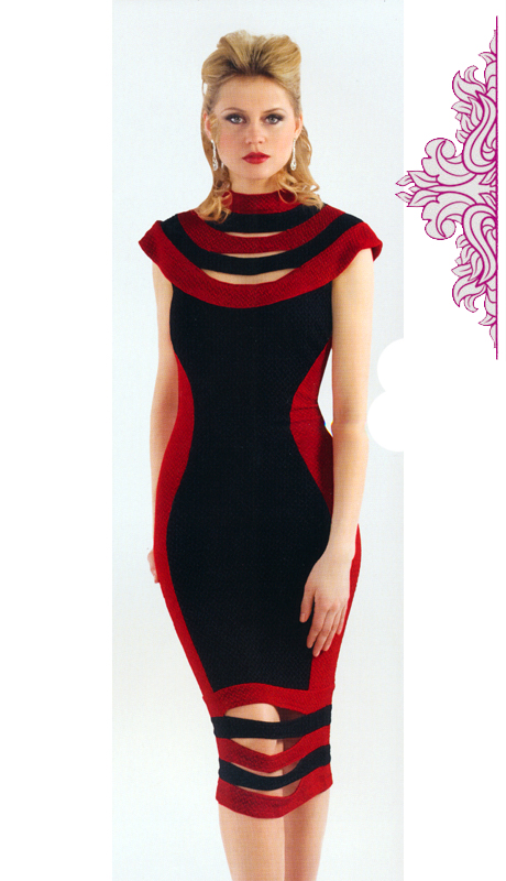 red and black church dress